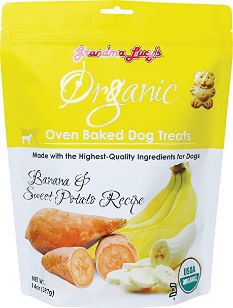 Grandma Lucy's Organic Oven Baked Dog Treats - Banana & Sweet Potato, 14 Oz