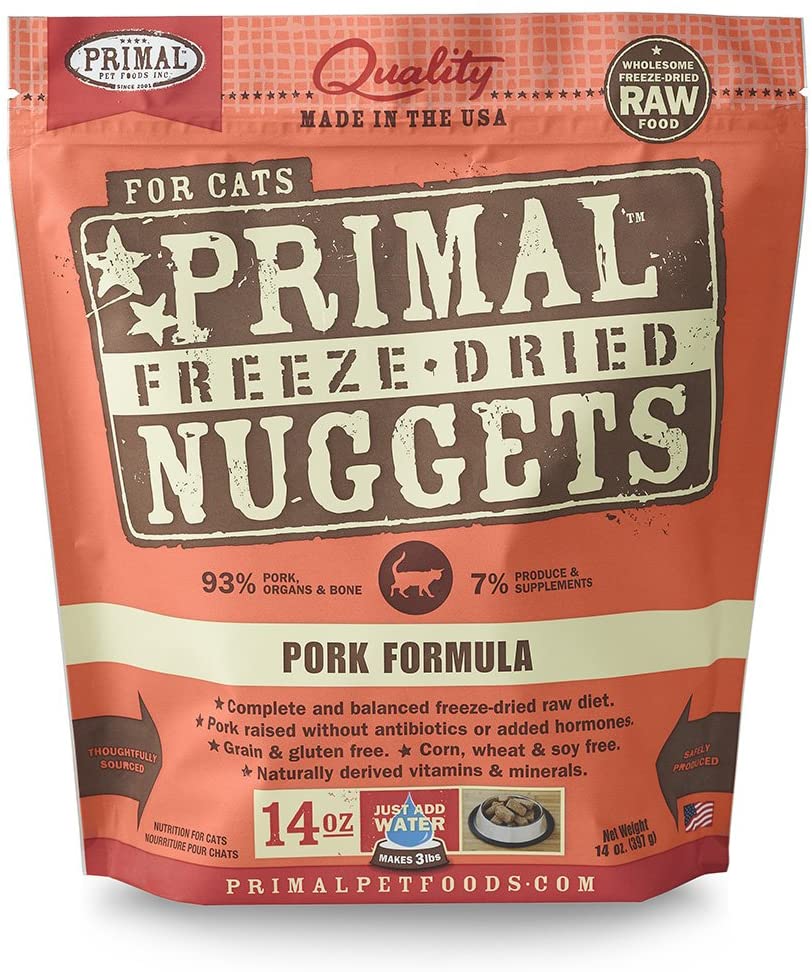 Primal Freeze Dried Nuggets for Cats - Pork Formula 14 Oz.